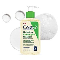 ceraVe Hydrating Foaming Oil cleanser Wash with Squalane Oil, Triglyceride, Hyaluronic Acid and ceramides For Dry to Very Dry Skin 8 Oz