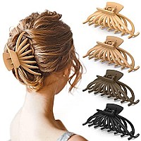 OPAUL Hair clips for Thick Hair, Matte Nonslip Hair clips for Women, Large Hair claw clips for Thick Thin Long Hair, 475 Strong Hold Big Hair Accessories Neutral for Women girls gifts (4Pack of Set)