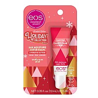 eos Holiday Lip Butter gift- candy cane Swirl Super Balm, 24H Moisture, Stocking Stuffers, 035 fl oz