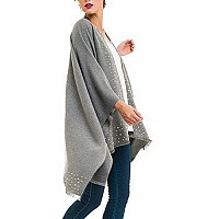 Women's Shawl Wrap Poncho for Cape Ruana for Travel Plane Blanket, Reversible Open Front Design (PCP-4)