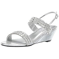 Touch Ups Women's Allison Wedge Sandal, Silver, 9.5 M US