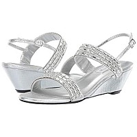 Touch Ups Women's Allison Wedge Sandal, Silver, 9.5 M US