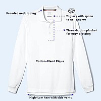 French Toast Pique Polo School Uniform Shirt with Long Sleeves for Boys and Girls