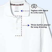 French Toast Pique Polo School Uniform Shirt with Long Sleeves for Boys and Girls