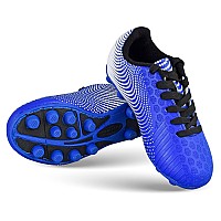 Vizari Stealth FG Soccer Shoes | Firm Ground Outdoor Soccer Shoes for Boys and Girls | Lightweight and Easy to wear Youth Outdoor Soccer Cleats | Stealth Blue/White | Big Kid