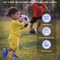 Vizari Stealth FG Soccer Shoes | Firm Ground Outdoor Soccer Shoes for Boys and Girls | Lightweight and Easy to wear Youth Outdoor Soccer Cleats | Stealth Blue/White | Big Kid