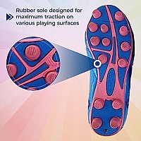 Vizari Blossom Firm Ground Youth Soccer Cleats for Boys and Girls - Blue/Pink, Size 11 | Durable Premium Synthetic Leather Upper Kids Football Cleats | Rubber Sole Sports Shoes for Maximum Traction