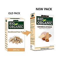 INDUS VALLEY Bio Organic Sandalwood Face Pack Powder Santalum Album, Chandan Powder for Face and Skin Care, (Face Glowing & Tan Removal Face Pack 200gm)