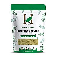 H&C Natural Curry Leaves(Kadi Patta) Powder (Sun Dried & Stemless) 227G For Strong And Shiny Hair