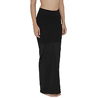 Clovia Womens Petticoat Style Saree Shapewear with Side Slit (SW0023P13_Black_L)