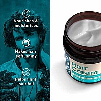 USTRAA Hair Cream for Men - 100g - For Daily Use with Light Hold- Style & nourishment | Wheat Germ Oil | Wild Flax Seed Extracts | Moisturizes Hair | Non-sticky, Sulphate & Paraben FREE