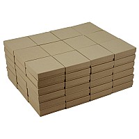 JPB Recycled Kraft Cotton Filled Jewelry Box #33 (Case of 100) 3.5 inches x 3.5 inches