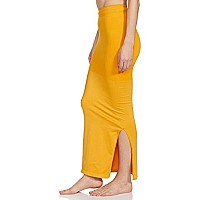 Clovia Womens Petticoat Style Saree Shapewear with Side Slit (SW0023P07_Yellow_S)