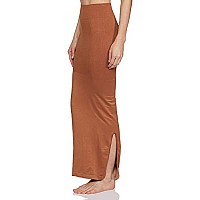 Clovia Womens Petticoat Style Saree Shapewear with Side Slit (SW0023A24_Brown_L)