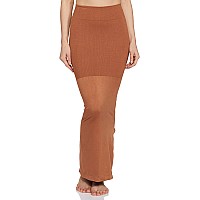 Clovia Womens Petticoat Style Saree Shapewear with Side Slit (SW0023A24_Brown_XXL)