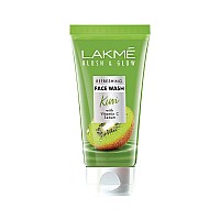 Lakme Blush & Glow Kiwi Refreshing Gel Face Wash 100 g|| With 100% Natural Fruit for Glowing Skin - Daily Gentle Exfoliating Facial Cleanser