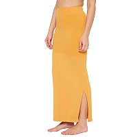 Clovia Womens Petticoat Style Saree Shapewear with Drawstring/Naada (SW0048P07_Yellow_S)