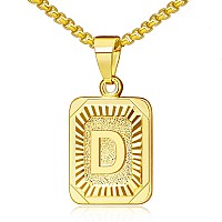 JSJOY gold Initial Necklace for Men,gold Pendant Initial Necklaces for Boys,Monogram Letter D Necklace gold Boys Necklaces