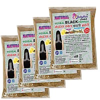 Badahair products Natural Herbal Organic Henna Mehendi Hair Powder Pack for Special Ammonia Free Amonia Free Herbal Based Hair Colour Powder| Use Men, Women Natural - Black (30 Gram Each, 4)