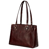 HYATT Leather Accessories Full-Grain Natural Leather Top-Handle satchel Handbags & Shoulder tote Bags For Women (Dimension- L-13 X H-10 x W- 5 Inch | Weight- 0.8 KG / 800 GR