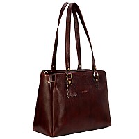 HYATT Leather Accessories Full-Grain Natural Leather Top-Handle satchel Handbags & Shoulder tote Bags For Women (Dimension- L-13 X H-10 x W- 5 Inch | Weight- 0.8 KG / 800 GR