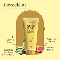 Satthwa Sun Protect SPF 50 With Broad Spectrum UVA/UVB Protection - Water Based Face & Body Sunscreen, No White Cast, Lightweight - Travel Size - 100ml