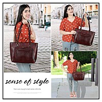 RICHSIGN LEATHER ACCESSORIES Full Grain Natural Leather Top Handle Satchel Shoulder & Handbags Of 14 Inch Laptop MacBook For Ladies Women Office Girls Collage Use Stylish Latest Branded (DARK-BROWN)