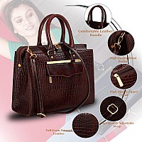 RICHSIGN LEATHER ACCESSORIES Full-Grain Natural Cro Leather Top-Handle satchel Tote Handbags & Shoulder Sling Bags For Women Office Branded Stylish Latest Size- L-12 X H-10 x W- 5 Inch