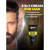 Beardo Ultraglow All in One Face Cream For Men with SPF 30, 60g | Aloe Vera With Vitamin E and Niacinamide for Skin Brightening & Dark Spots Reduction