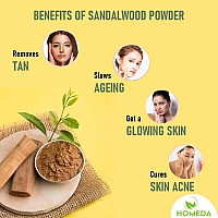 Homeda Pure Sandalwood and Kasturi Haldi Powder (50 grams each, 100g) for Face Pack, Skin - Wild Turmeric, Kasturi Manjal, Amba Haldi, Chandan Original, Sandlewood, Chandanam