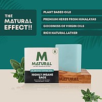 Matural All Natural Handmade Bar Soap For Men, Highly Sane Sage/Sea Breeze With Goodness Of Sage, Coconut And Olive Oil - 120 Gm (Pack Of 3)