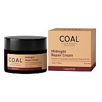 COAL Clean Beauty Midnight Repair Cream with Hyaluronic Acid & Lily Oil | Repairs & Renews Skin | Women | All Skin Types | 30g