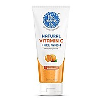 The Moms Co Natural Simple Vitamin C Face Wash for Women & Men | Clean & Glowing Skin I Oil Free Look I Orange Beads & Chemical Free I 80 ml