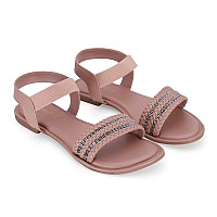 FORVELA Women's Flat Casual Stylish Fashion Sandal | Ethnic Footwear | Flat Sandal for women & Girls | Ladies Chappal (PEACH, numeric_6)