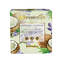 Fabessentials Lavender Coconut Organic Handmade Bathing Bar | Coconut Oil | Cleanses, Nourishes & Brightens Skin | Handmade Bathing Bar Soap | Nourished & Glowing Skin Bathing Soap | Bathing Soap for Women & Men