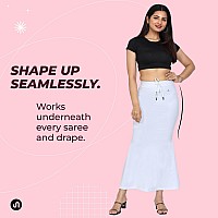 Bodyband Saree Shapewear for Women White Shapewear Petticoat for Women Smooth Curve Peticote Innerwear for Women Saree in Party Saree Shaper for Women, Ladies - (White - XL)