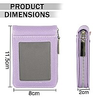 Storite PU Leather 9 Slot Vertical Credit Debit Card Holder Money Wallet Zipper Coin Purse for Men Women - Lightpurple (11.5 x 2 x 8 cm)