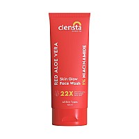 Clensta Red Aloe Vera Face Wash With Vitamin C & Niacinamide For Nourishing, Hydrating & Glowing Skin | Face Wash For All Skin Types For Women & Men 100 Ml | NEW LAUNCH