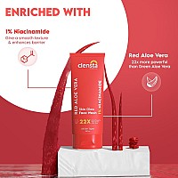 Clensta Red Aloe Vera Face Wash With Vitamin C & Niacinamide For Nourishing, Hydrating & Glowing Skin | Face Wash For All Skin Types For Women & Men 100 Ml | NEW LAUNCH