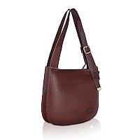 HYATT Leather Accessories Full-Grain Leather Top-Handle satchels Tote Handbags & Shoulder Sling Bags For Women Office Branded Size- L-14.7 X H-13 x W- 3 Inch (BROWN)