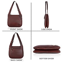 HYATT Leather Accessories Full-Grain Leather Top-Handle satchels Tote Handbags & Shoulder Sling Bags For Women Office Branded Size- L-14.7 X H-13 x W- 3 Inch (BROWN)