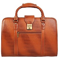 LV Top Grain Leather Laptop Shoulder Messenger 16 Inch Bag For Men Office Use | Laptop Compartment | Size L16 x H 12 x W 6.5 | 26 Liters Capacity | Weight-1500 Gram | (Tan)