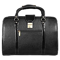 LV Top Grain Leather Laptop Shoulder Messenger 16 Inch Bag For Men Office Use | Laptop Compartment | Size L16 x H 12 x W 6.5 | 26 Liters Capacity | Weight-1500 Gram | (Black)