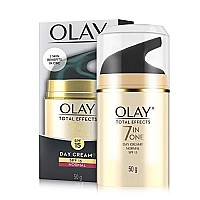 Olay Total Effects Day Cream with SPF 15 | Fights 7 Signs of Ageing | With Niacinamide and Green Tea Extracts | Normal, Oily, Dry, Combination Skin | 50g