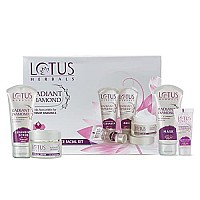 Lotus Herbals Radiant Diamond Cellular Radiance 5 In 1 Facial Kit | With Diamon Dust & Cinnamon | For All Skin Types | 1 Count (Pack of 1)