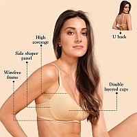 Enamor A042 Side Support Shaper Supima Cotton Everyday Bra Nonpadded Wirefree High Coverage Skin