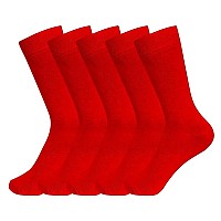 Supersox Kids Combed Cotton School Socks Pack Of 5 Red