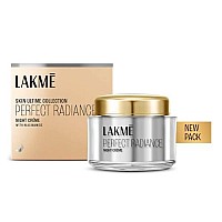 Lakme Absolute Perfect Radiance Brightening Night Cream 50 g|| Daily Repair Face Moisturizer for Illuminated|| Glowing Skin -With Glycerin & Niacinamide