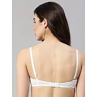 Enamor A039 Perfect Coverage Supima Cotton Tshirt Bra Padded Wirefree Medium Coverage White