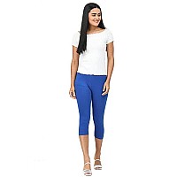 Robinbosky Premium Cotton Lycra Stretchable Capris Leggings Sroyalblue